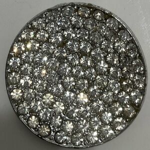 Round Crystal Brooch Rhinestone- Silver Sparkle